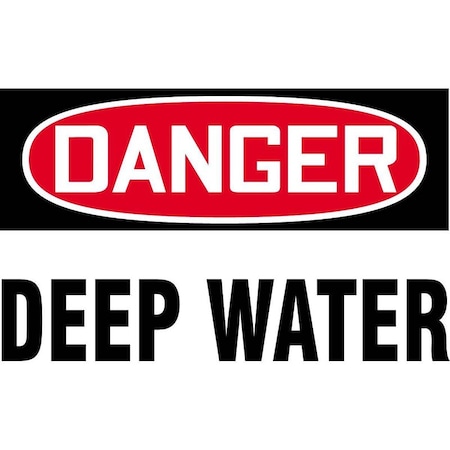 Accuform Danger - Deep Water Warning Sign, 219074-7X10P 219074-7X10P
